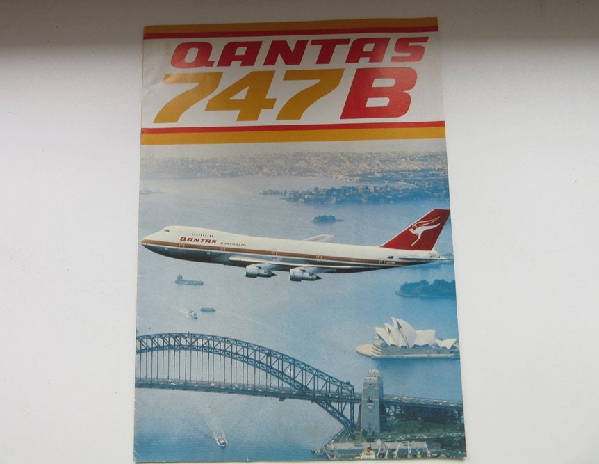 Qantas brochure 747 B, Verzenden, Gebruikt, Overige typen