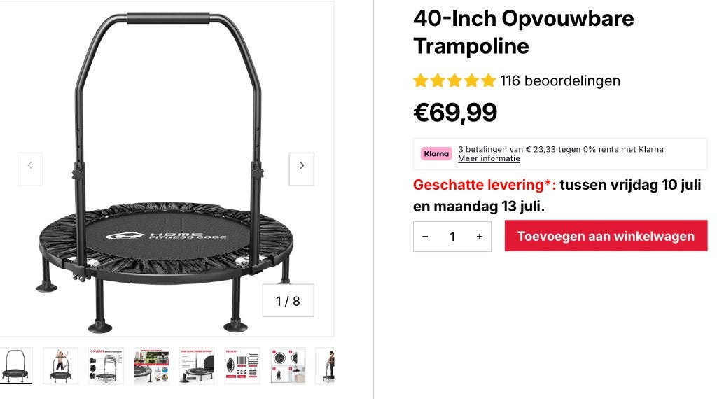 fitness trampoline, Sport en Fitness, Fitnessapparatuur, Ophalen, Nieuw, Metaal, Overige typen