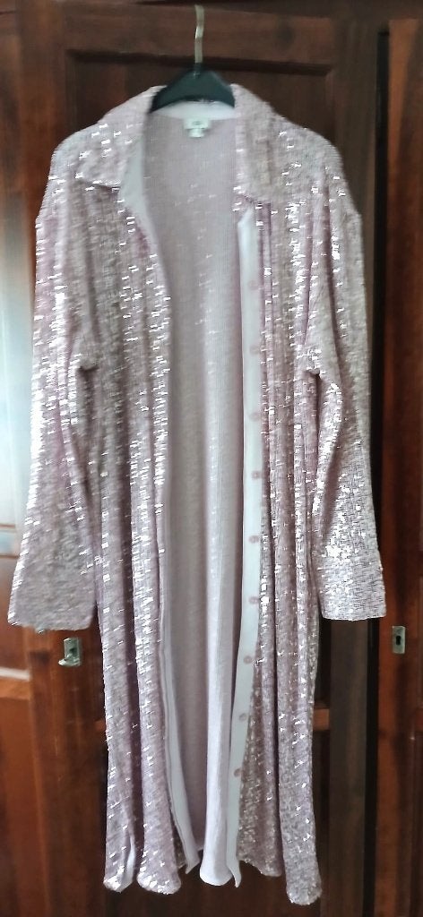 River island palletten jurk jas mt 38 Glitter en glamour., Maat 38/40 (M), River Island, Ophalen of Verzenden, Zo goed als nieuw