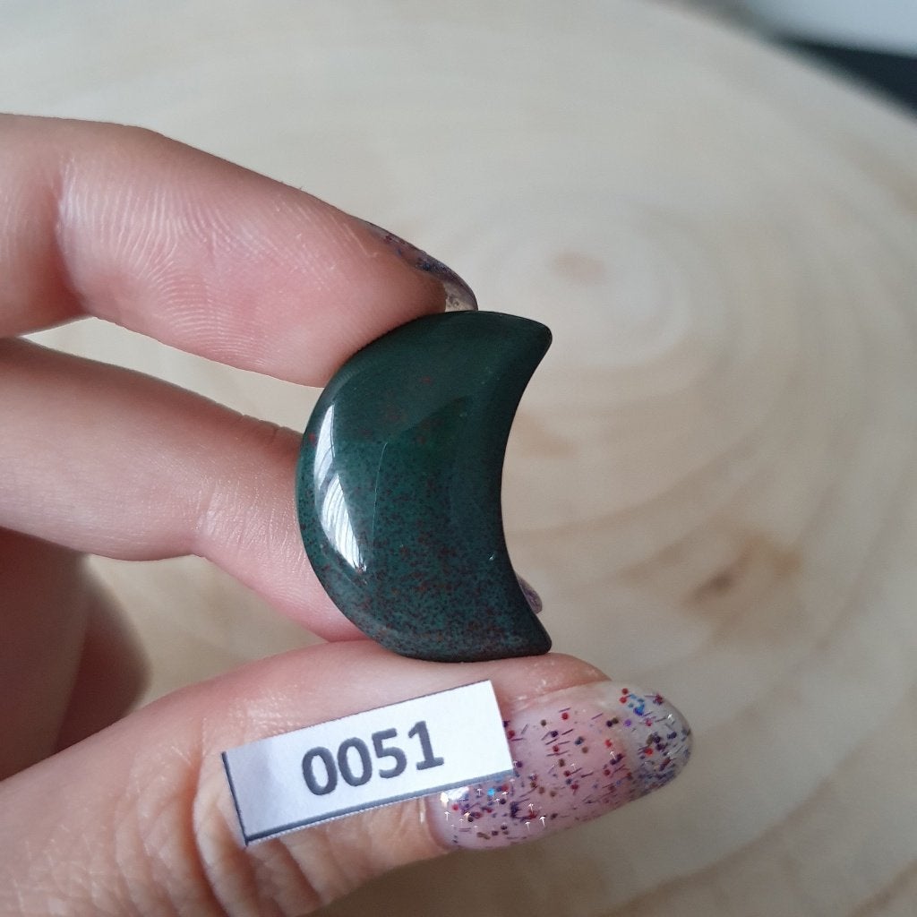 Edelsteen, Oceaan Jaspis maan 2x3 cm, NR 51, Cadeau,, D, Nieuw, Ophalen of Verzenden, D