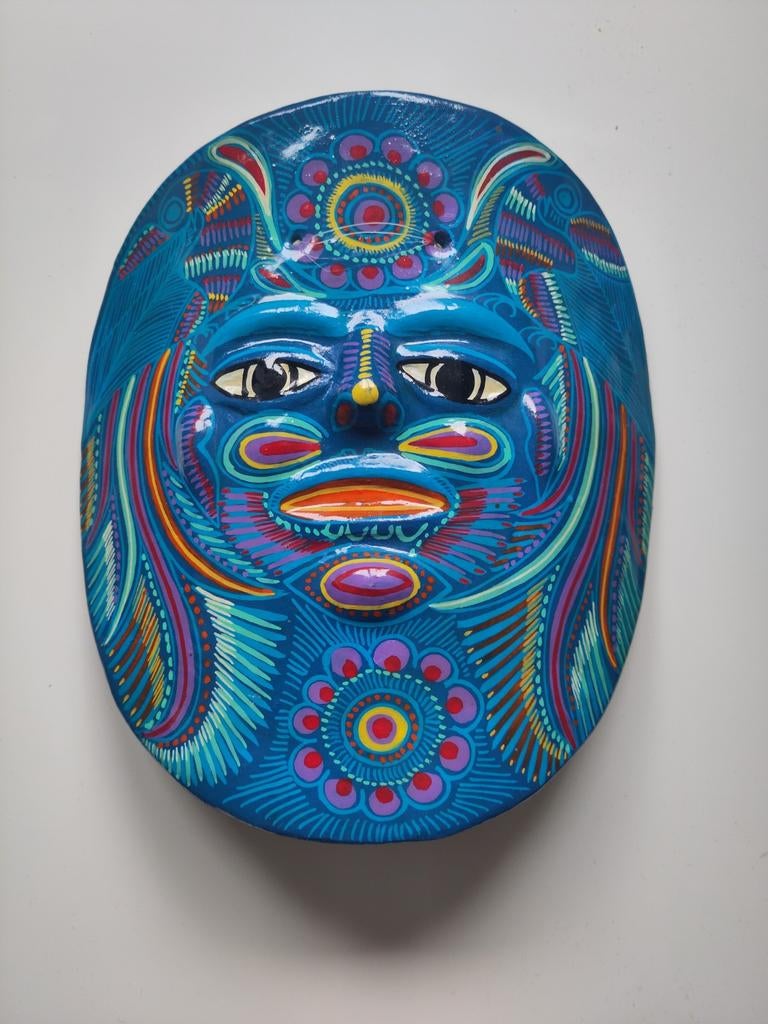 Kleurrijk Mexicaans keramiek masker - Handgemaakt, Ophalen of Verzenden