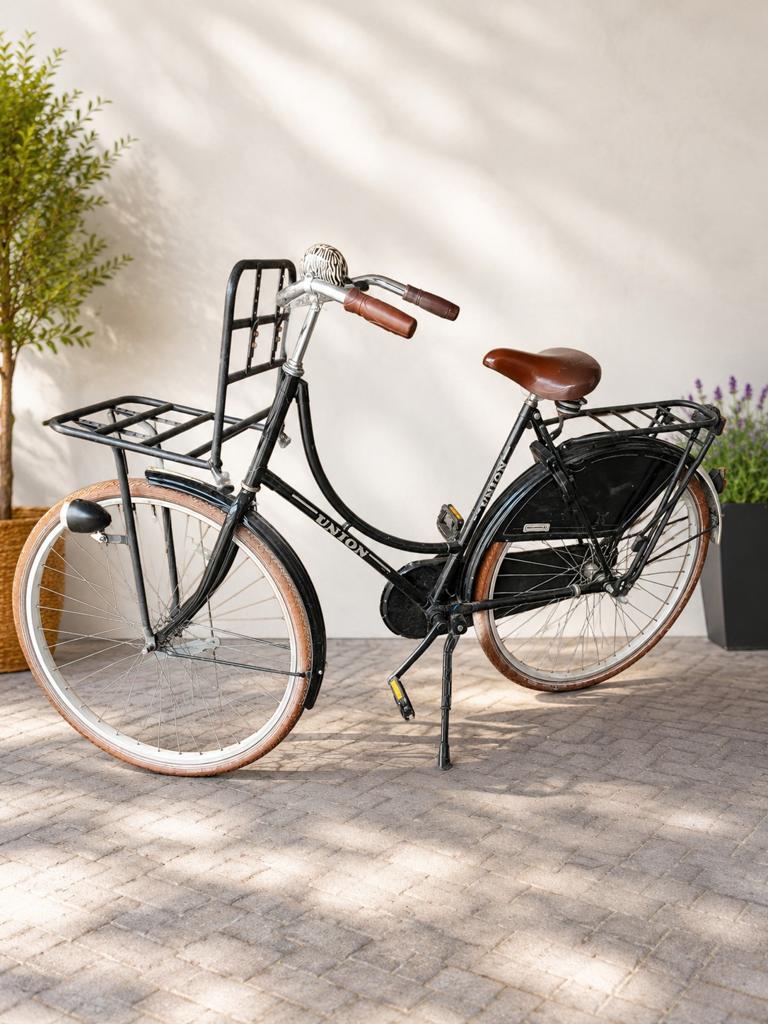Union Damesfiets  - Klassiek Zwart met Bruin, Fietsen en Brommers, Fietsen | Dames | Damesfietsen, Terugtraprem, Ophalen, Overige merken