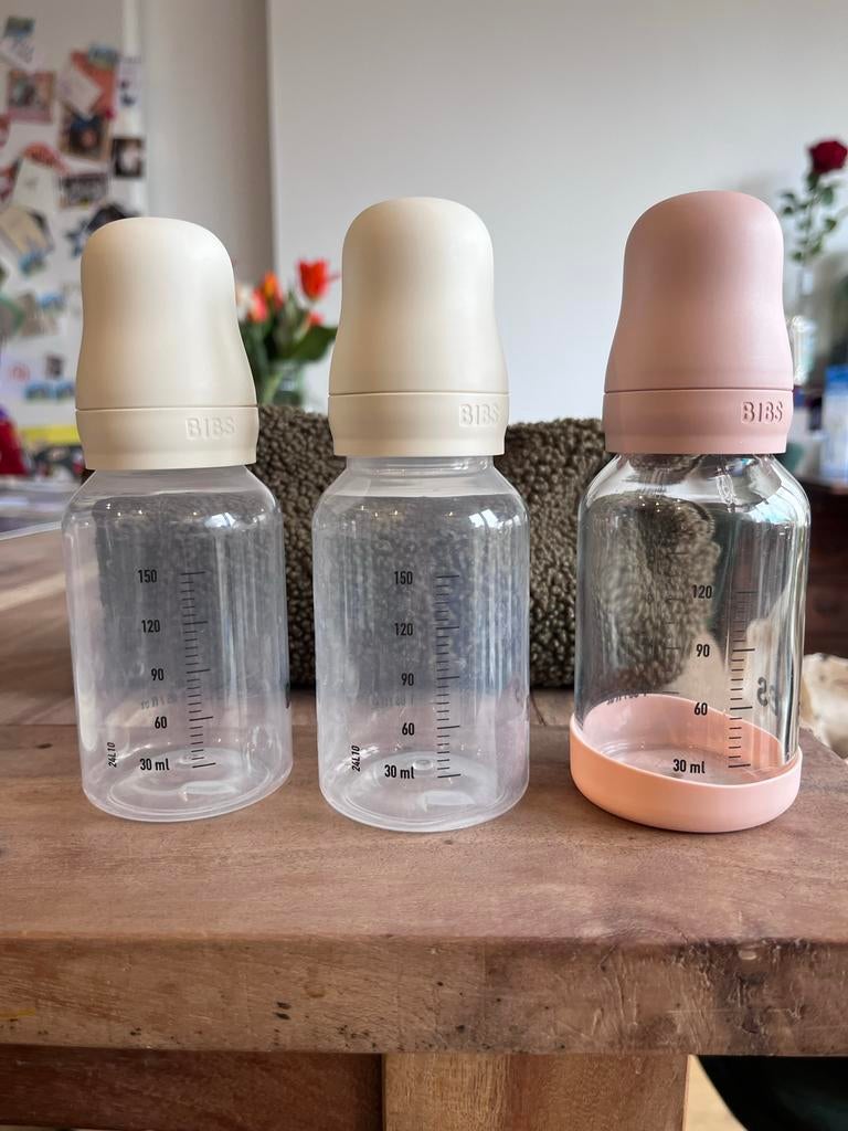 3 Bibsflessen - Babyflessen in diverse kleuren, Ophalen of Verzenden, Zo goed als nieuw, Overige typen