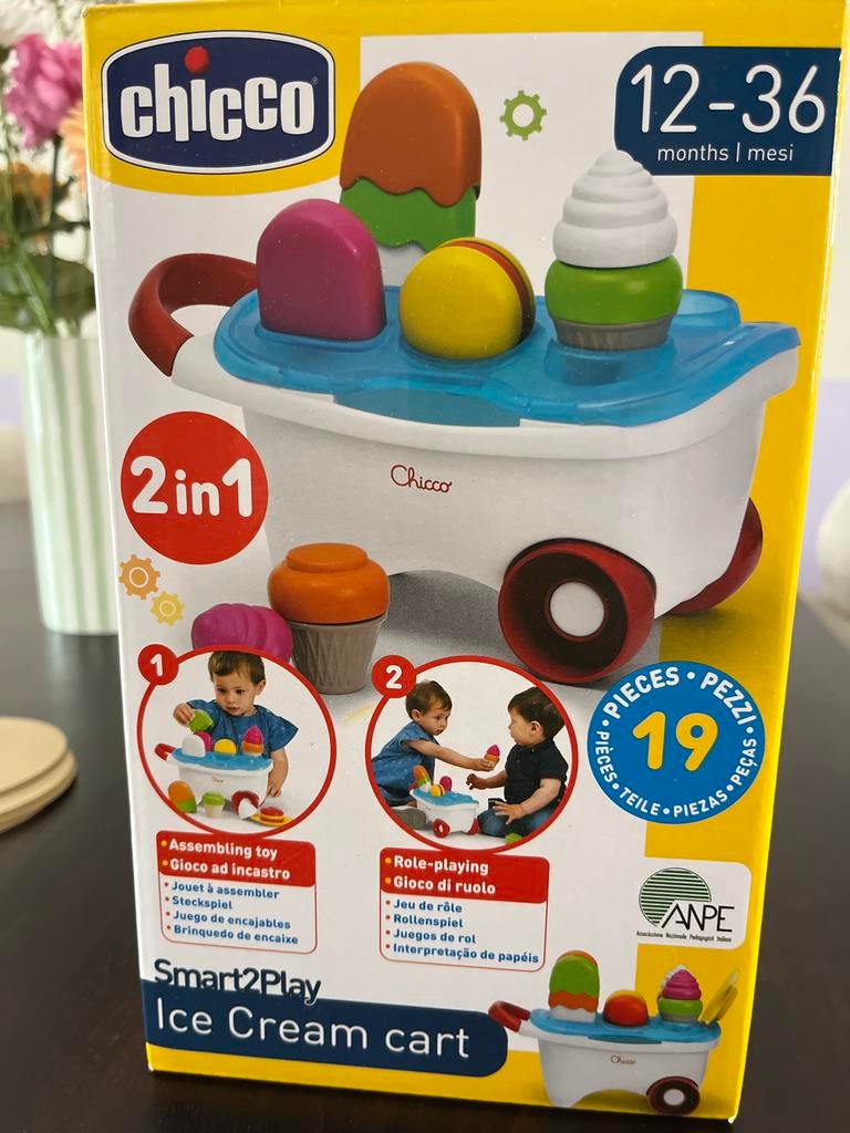 Nieuw Chicco Smart2Play Ice Cream Cart - 2-in-1 Speelgoed, Ophalen of Verzenden, Nieuw