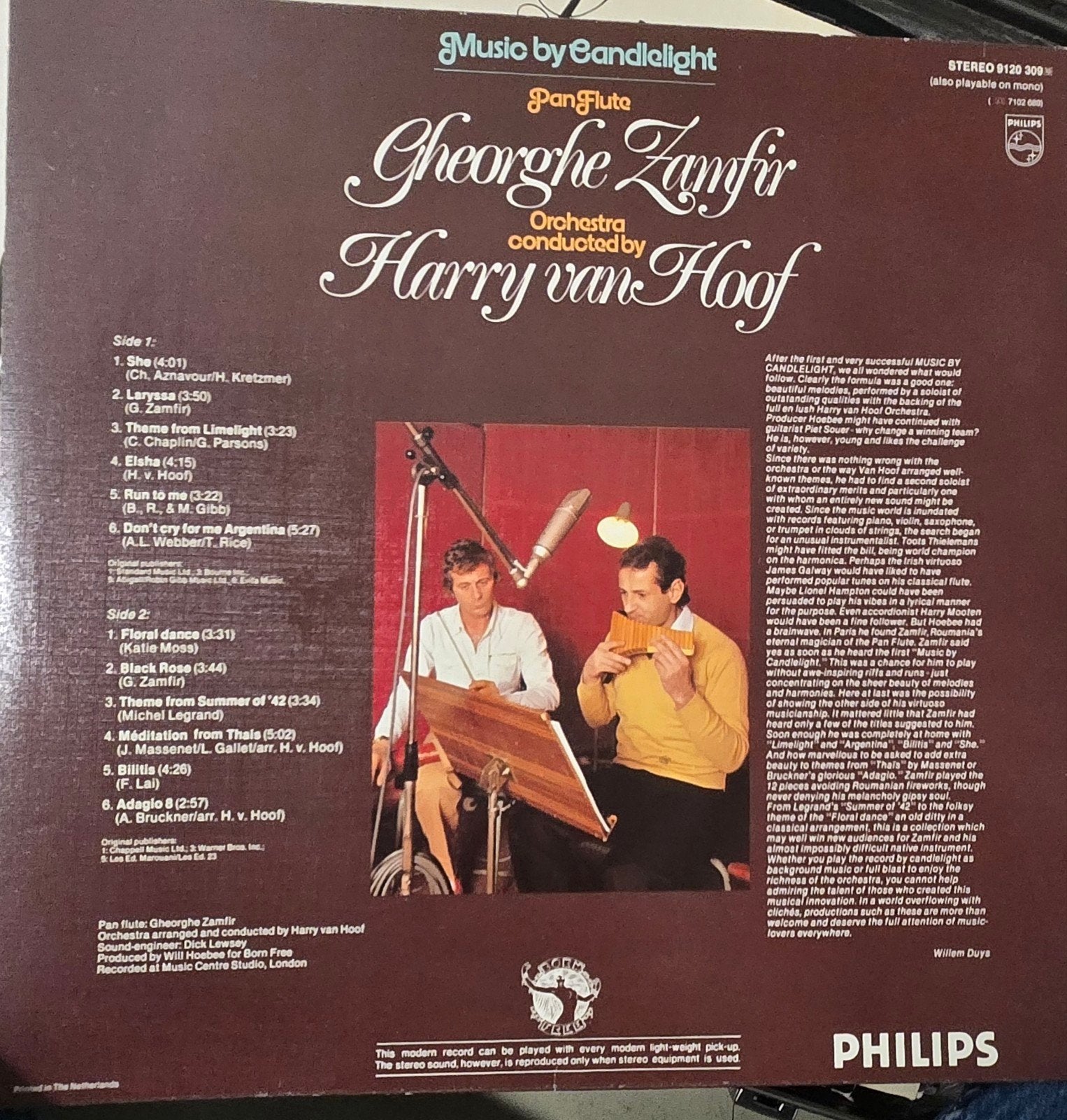 Gheorghe Zamfir - Music by Candlelight LP (Philips), Ophalen of Verzenden, 1970 - 1979, Gebruikt, 12 inch