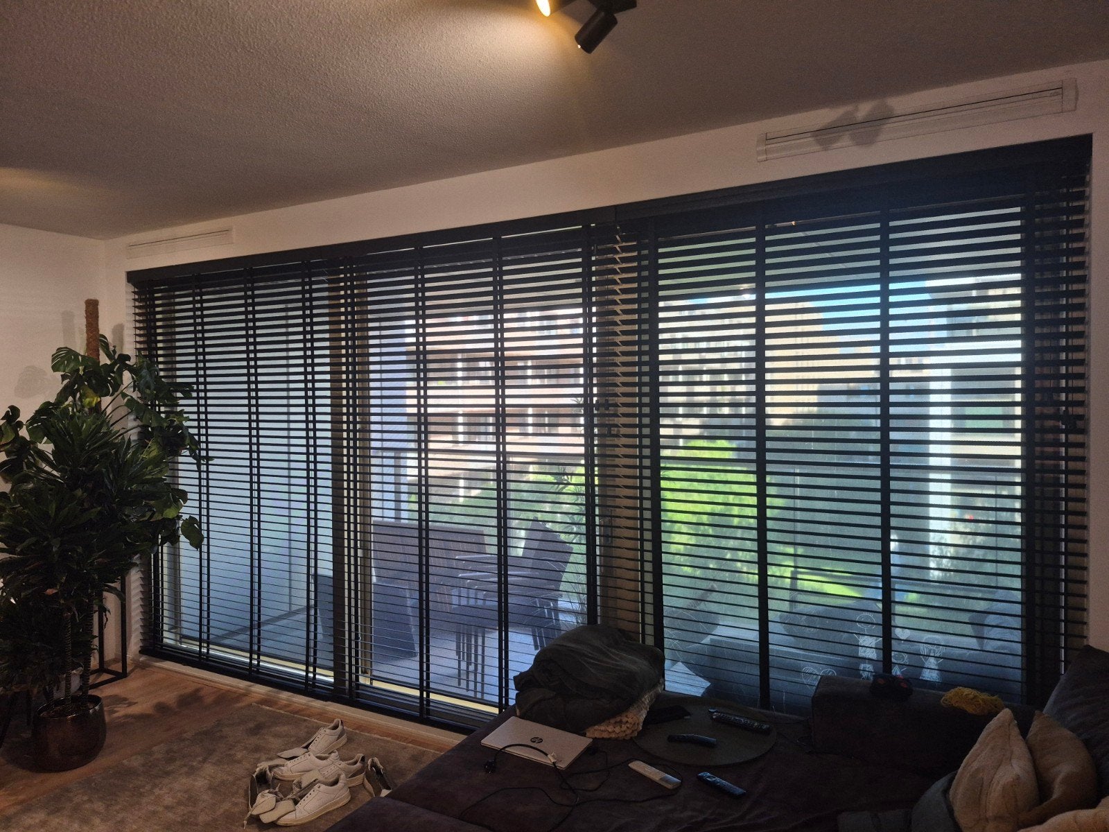 3 Luxe Houten Jaloezieën – 50mm – Zwart – Topkwaliteit, Ophalen, Jaloezie, Ladderband, 242 cm