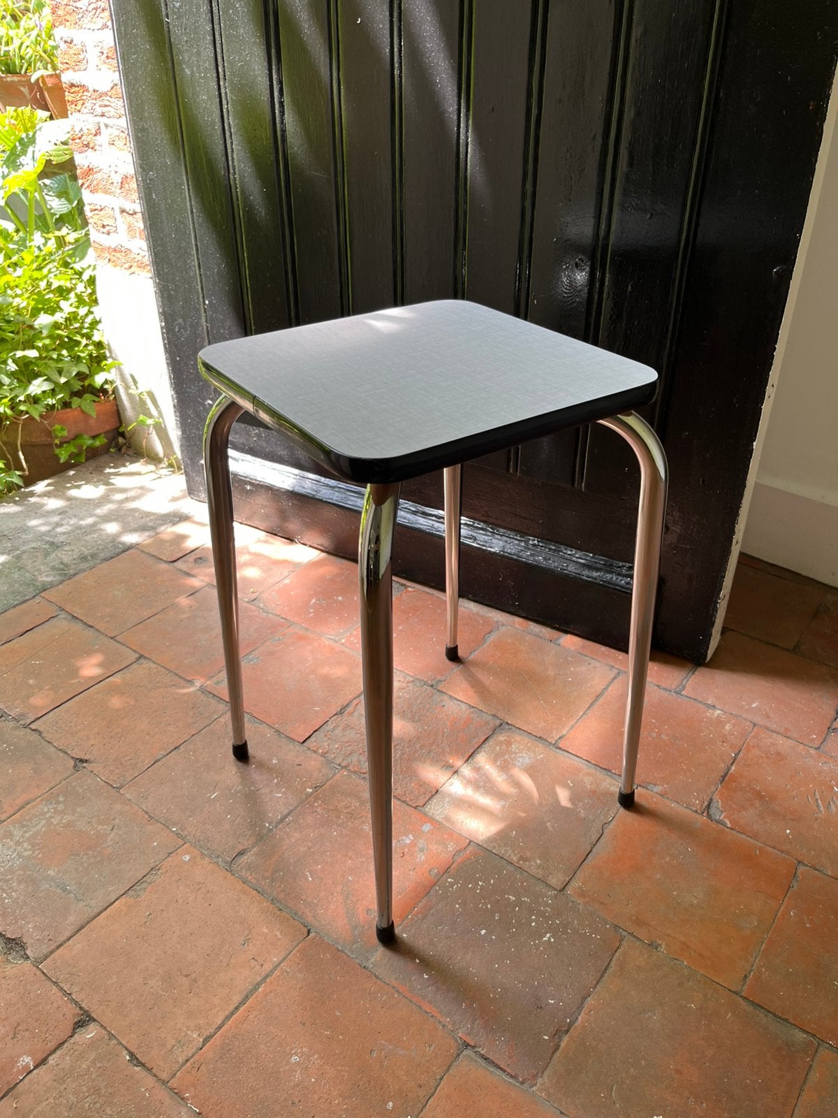 RETRO VINTAGE KRUKJE KRUK FORMICA NOVALUX ZGSTAAT, Ophalen of Verzenden, Gebruikt, Kunststof