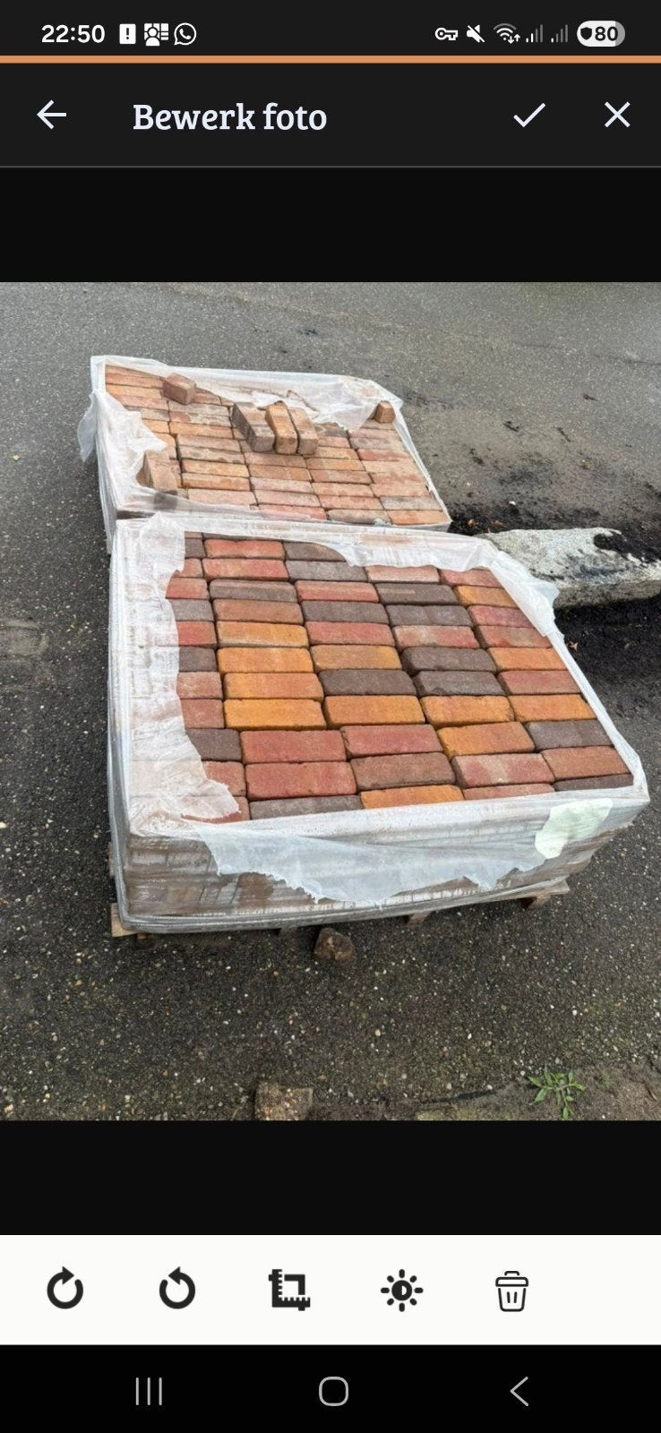 Oud biesdonk 7 m2 nieuw Gebakken dikformaat, Ophalen, Nieuw, 5 tot 10 m², Klinkers