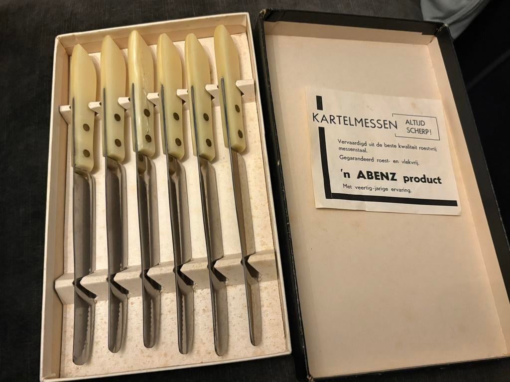 Nieuw vintage kartelmessen van het merk Abenz., Antiek en Kunst, Ophalen of Verzenden