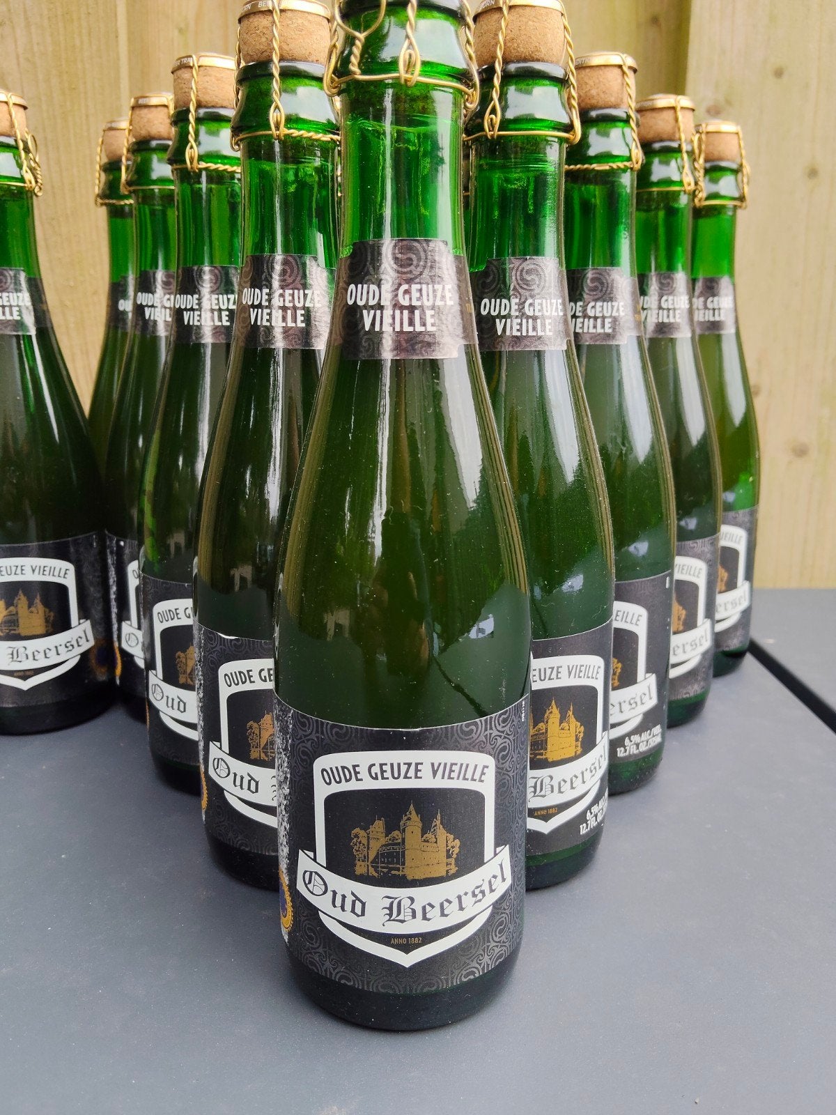 10 flessen Oud Beersel Oude Geuze, Verzamelen, Biermerken, Ophalen of Verzenden, Nieuw, Flesje(s), Overige merken