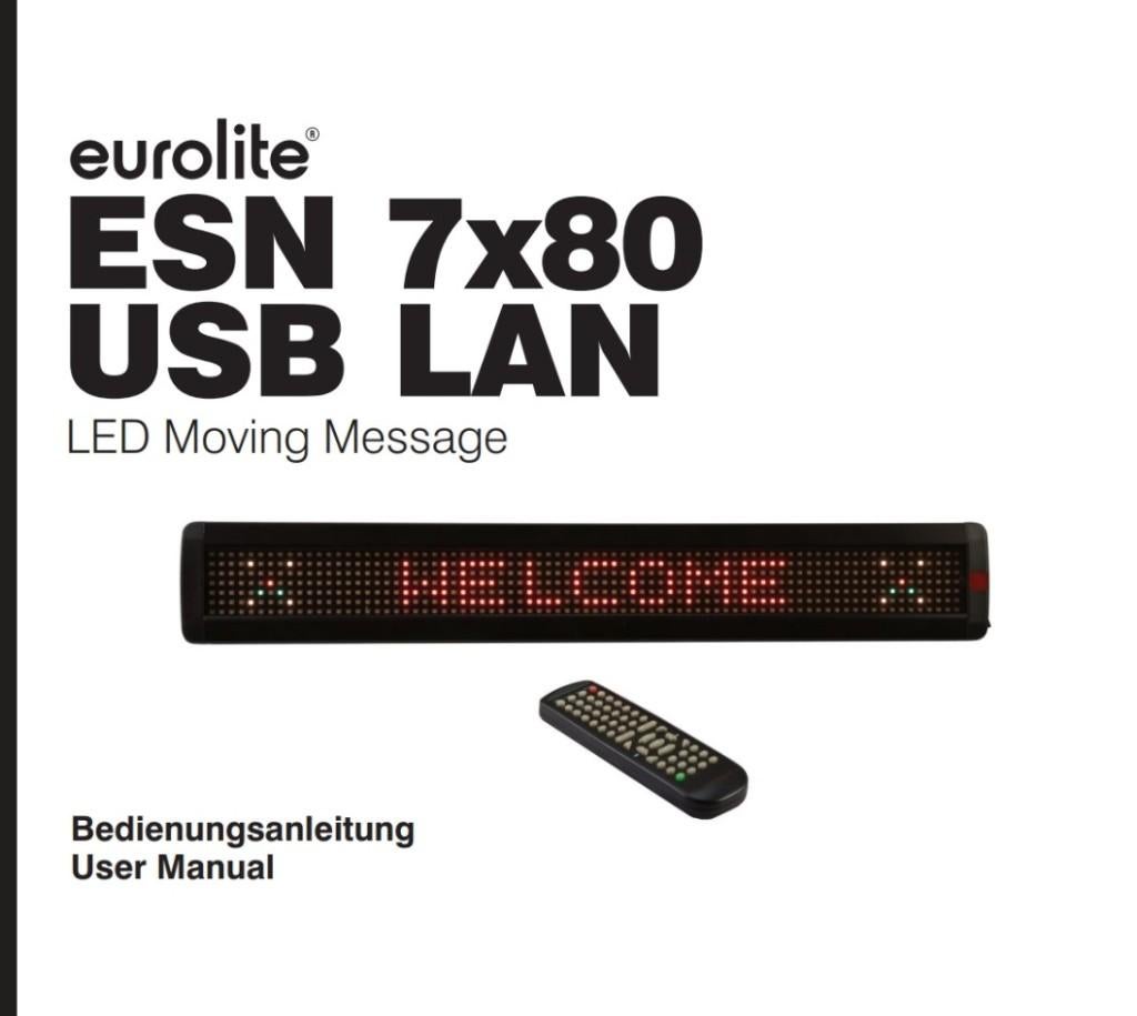 Lichtkrant Eurolite ESN 7x80 USB LAN LED moving message, Muziek en Instrumenten, Ophalen of Verzenden, Zo goed als nieuw, Licht