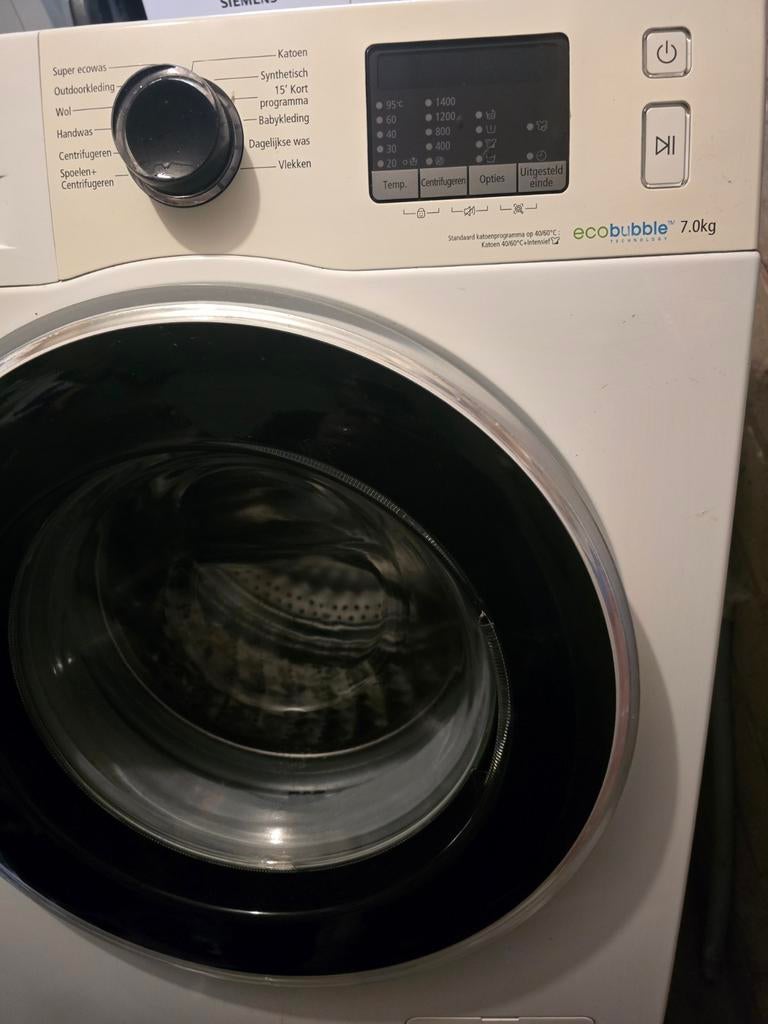 Samsung Wasmachine 7.0 KG EcoBubble, Witgoed en Apparatuur, Gebruikt, Ophalen of Verzenden, Voorlader, Energieklasse A of zuiniger