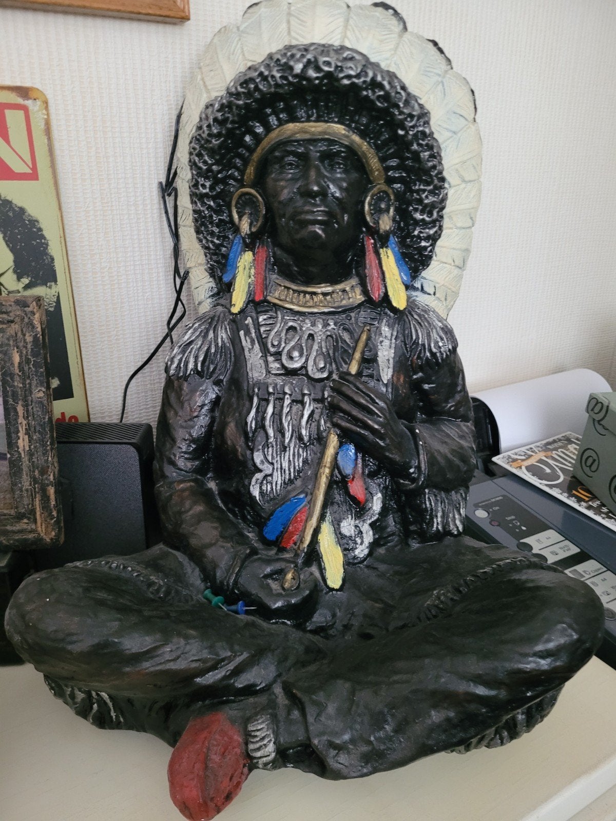 Vintage Beeld Indiaan, Ophalen, 20 - 50 cm, Beeld, Composieten