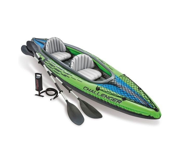 Intex Challenger K2 2-persoons kajak/kano met accessoires, Ophalen of Verzenden, Opblaasbaar, Gebruikt, 2-persoons