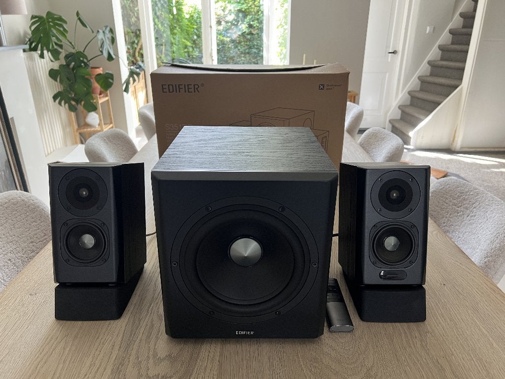 Edifier S351DB 2.1 speakerset zwart (met doos), Stereo speakers, Ophalen of Verzenden, Zo goed als nieuw, Afstandsbediening