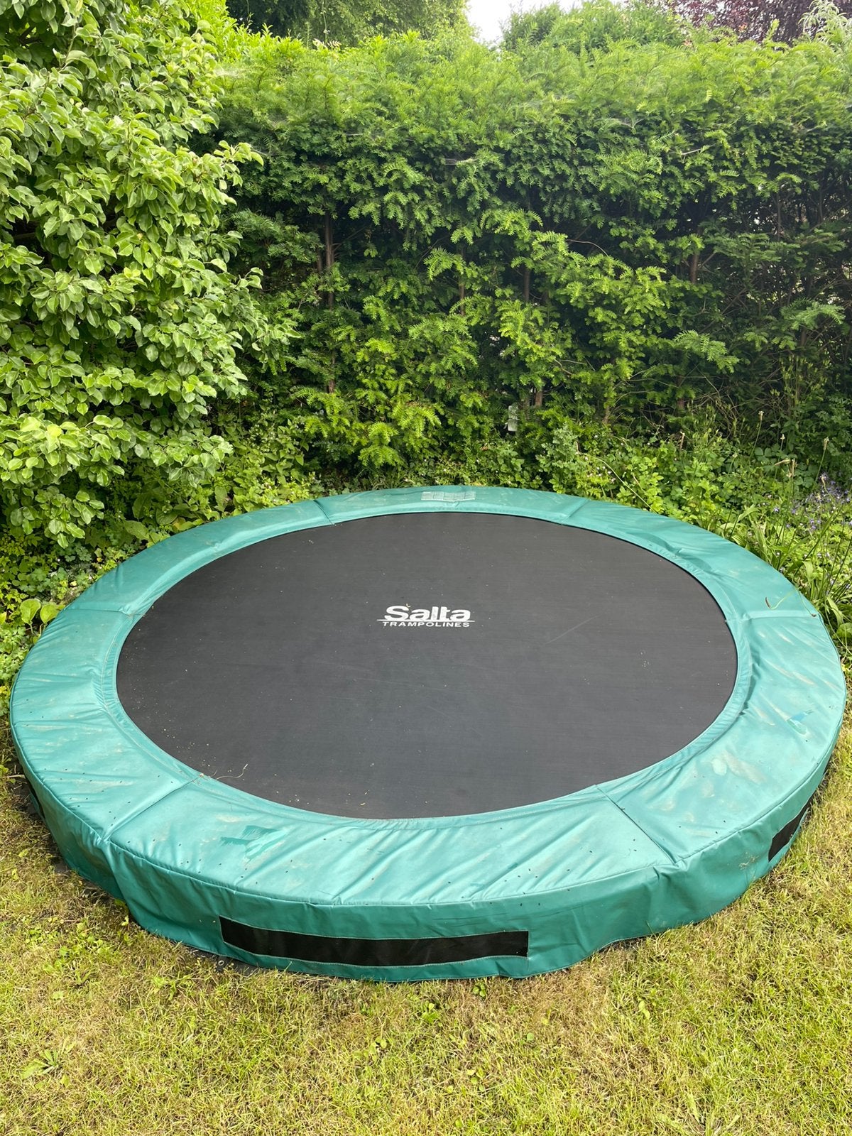 Salta trampoline inground rond 305cm Kleur:Groen Hoogte:25cm, Kinderen en Baby's, Speelgoed | Buiten | Trampolines, Ophalen, Zo goed als nieuw