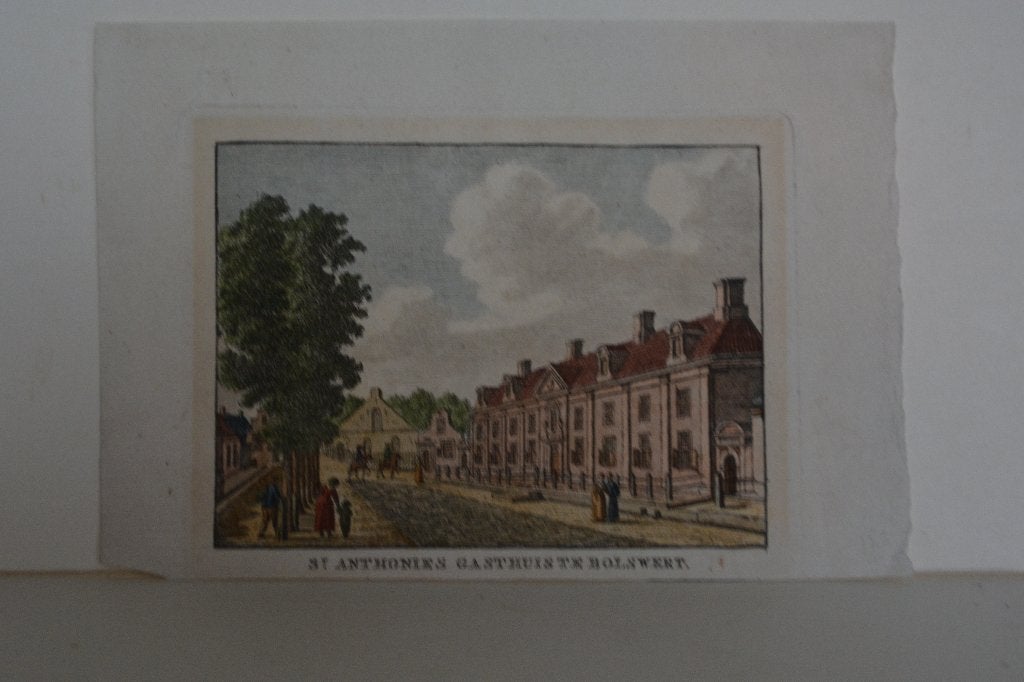 BOLSWARD Gravure St. ANTHONIUS GASTHUIS Bulthuis Bendorp G95, Verzenden, Stadsgezicht, Gravure, 7 cm