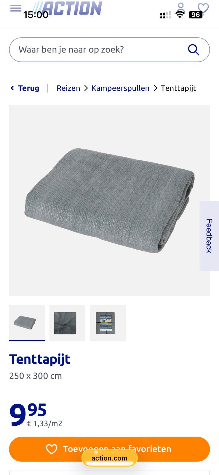 Tent tapijt action, Ophalen of Verzenden, Zo goed als nieuw