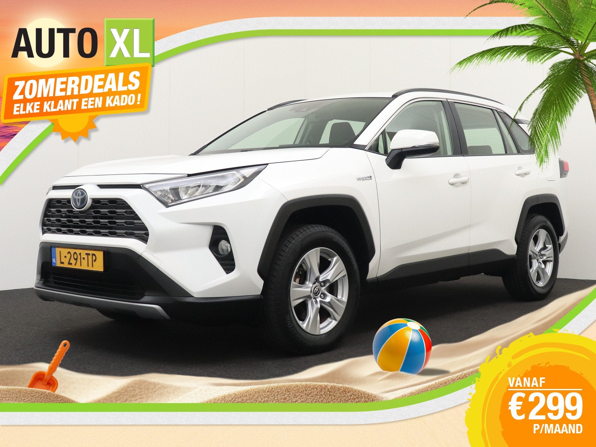 Toyota RAV4 2.5 Hybrid Active Adapt. Cruise Carplay Camera, Stof, Gebruikt, 4 cilinders, 2487 cc