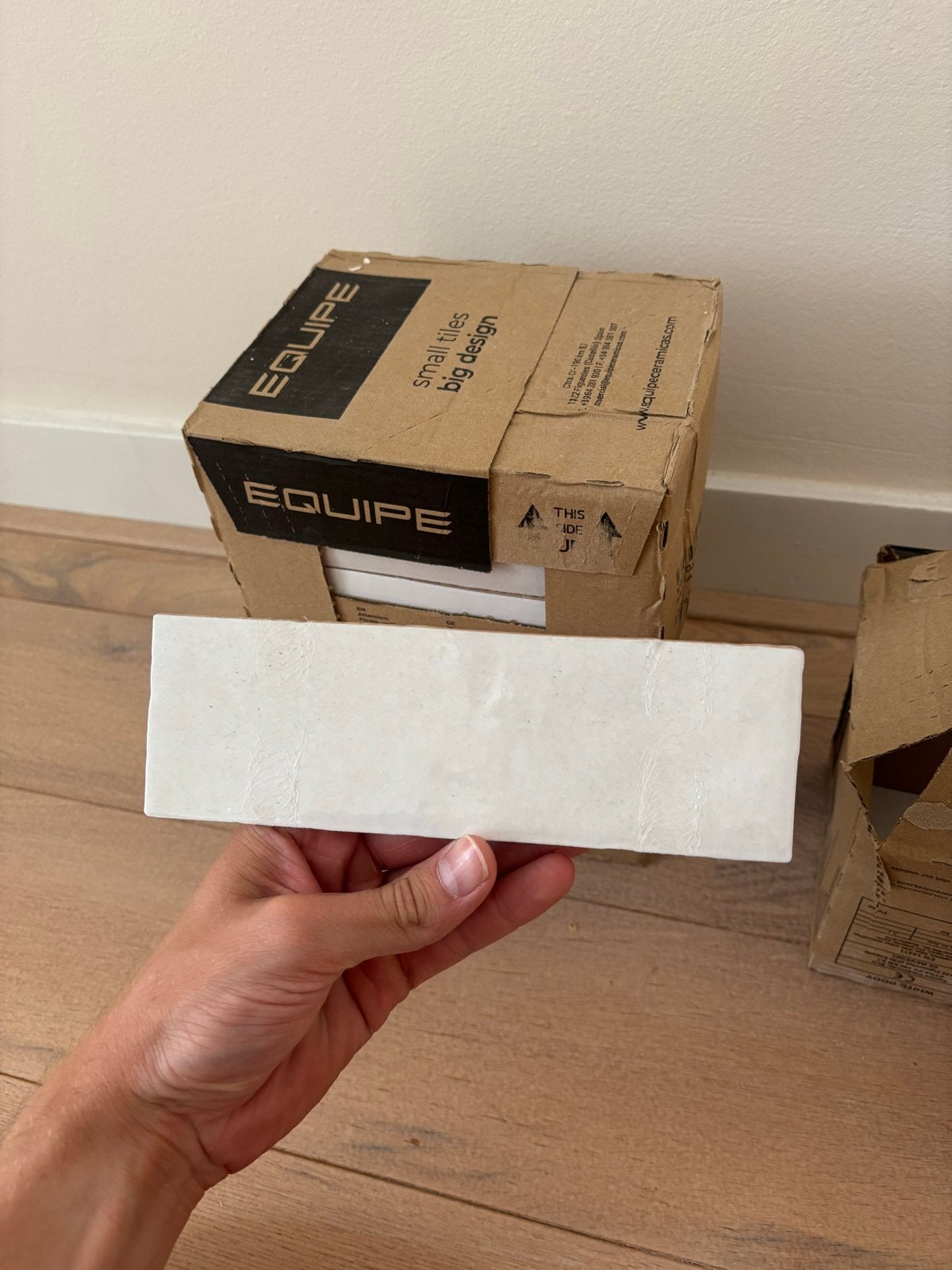 Witte wandtegels 6.5x20 cm, glans, Ophalen, Nieuw, Minder dan 20 cm, 20 tot 40 cm