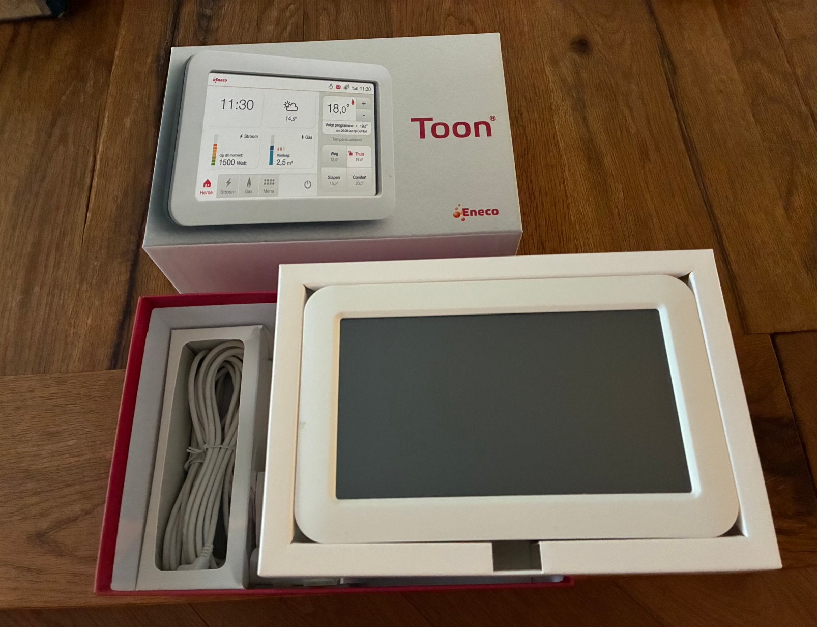 Toon Kamerthermostaat - Compleet met accessoires, Ophalen of Verzenden, Slimme thermostaat, Gebruikt