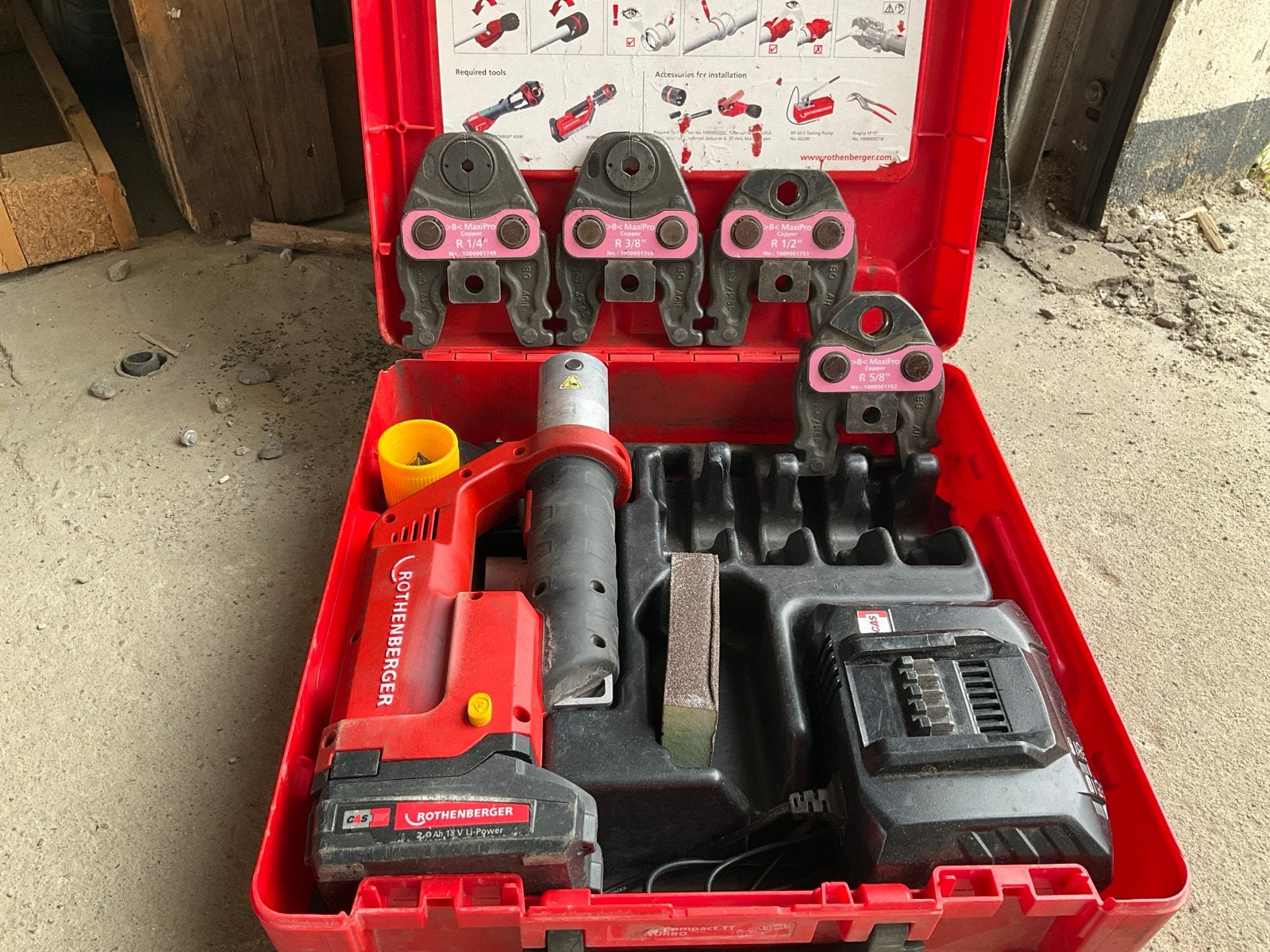 Rothenberger ROMAX Compact TT persmachine met toebehoren (1), Ophalen, Gebruikt, Overige typen, Overige merken