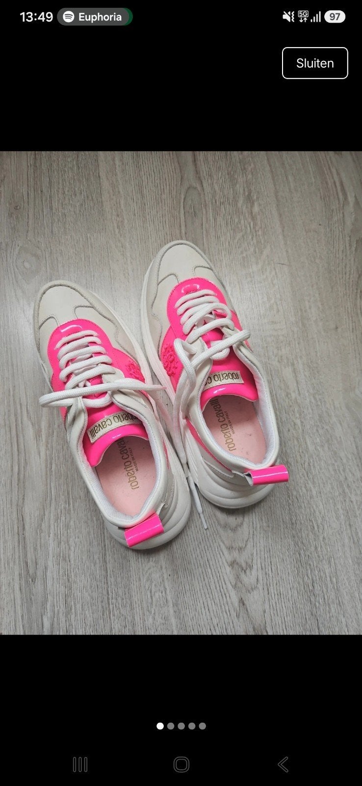 Sneakers Roberto Cavalli, Wit, Nieuw, Ophalen of Verzenden, Sneakers of Gympen