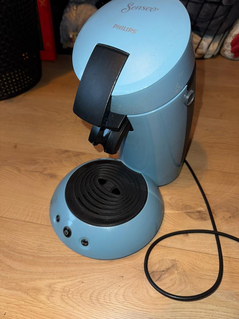 Babyblauw senseo koffiezetapparaat, Witgoed en Apparatuur, Koffiezetapparaten, Ophalen, Zo goed als nieuw, Koffiemachine