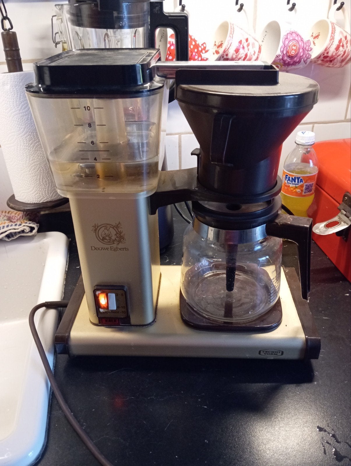 Vintage Douwe Egberts Technivorm filterkoffiezetapparaat, Ophalen, Gebruikt, Overige modellen, 10 kopjes of meer