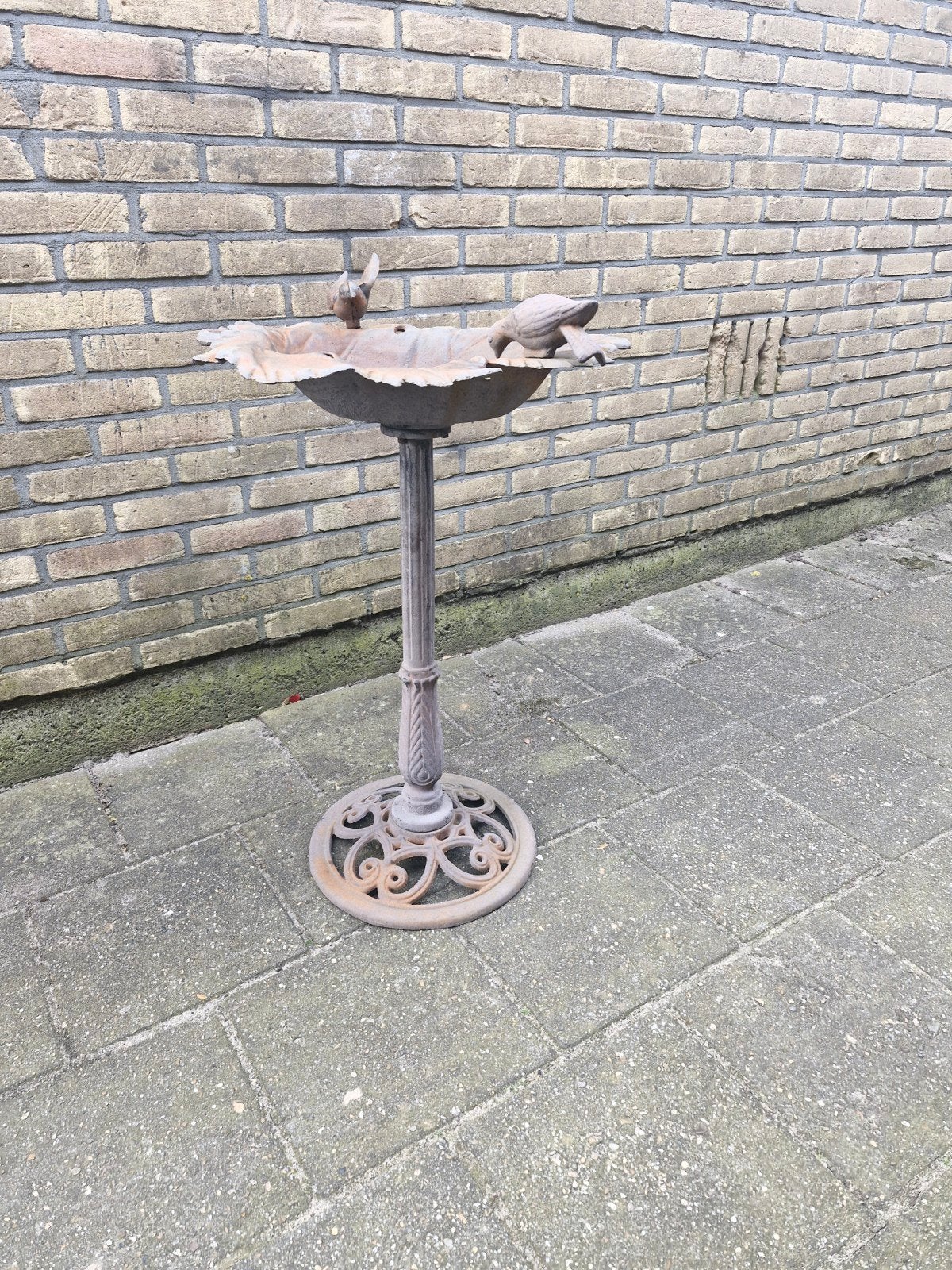 gietijzer. vogelbad heeft de vorm van een blad, Ophalen of Verzenden, Gebruikt