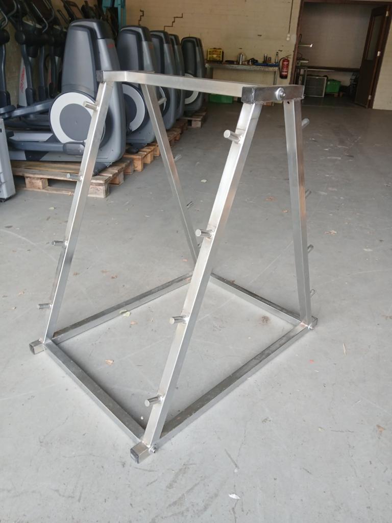 RVS halterrek voor 8 halters, Sport en Fitness, Fitnessmaterialen, Ophalen, Zo goed als nieuw, Overige typen