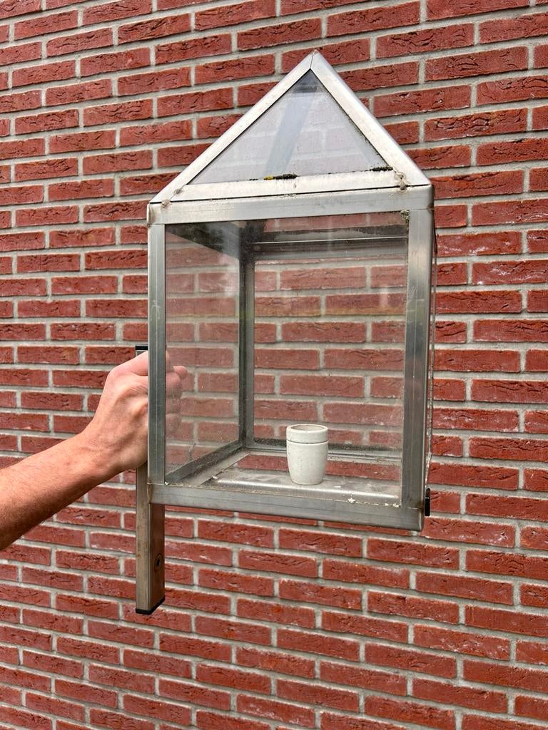 2 buitenlampen rvs, Ophalen, Gebruikt, Minder dan 50 watt, Wandlamp