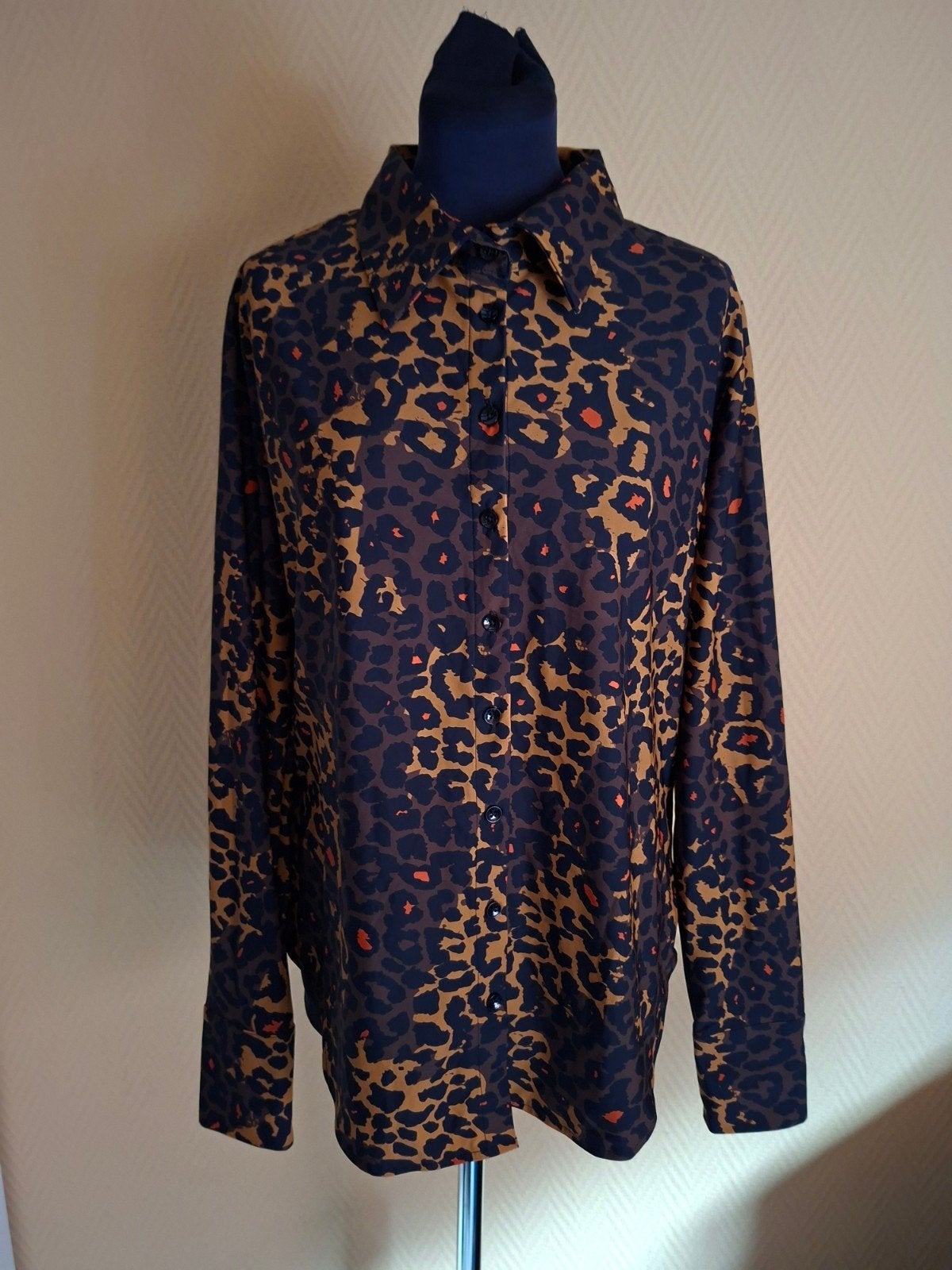 Maicazz Panterprint Travelstof Blouse Maat L, Meerkleurig, Maat 42/44 (L), Ophalen of Verzenden, Maicazz