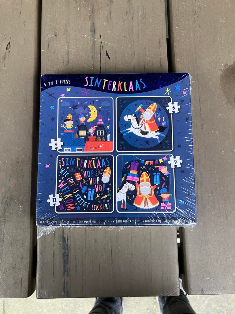 Sinterklaas 4 in 1 puzzel, Ophalen of Verzenden, Zo goed als nieuw