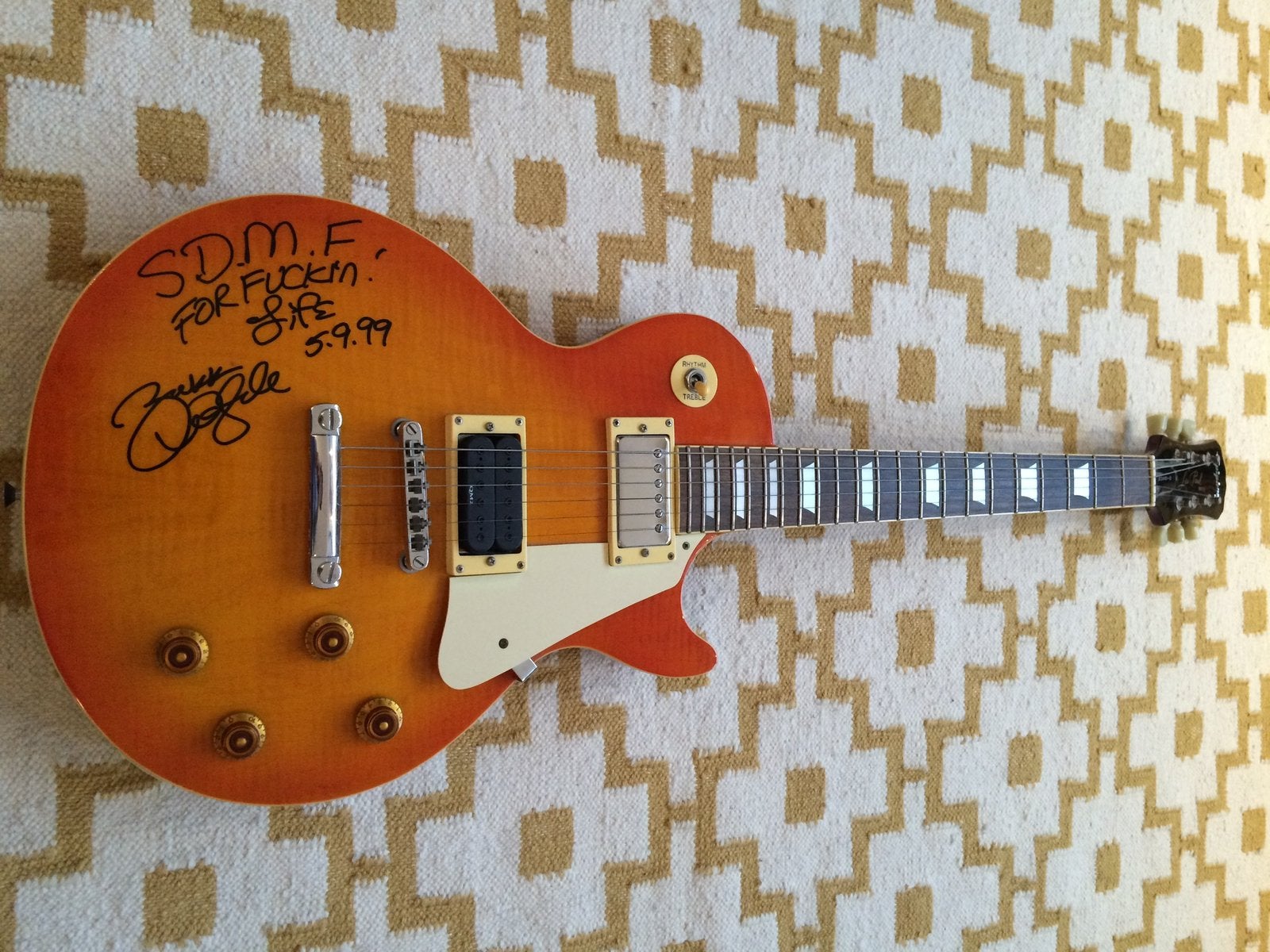 Epiphone Les Paul gesigneerd door Zakk Wylde in 1999 +, Ophalen, Zo goed als nieuw, Solid body, Epiphone