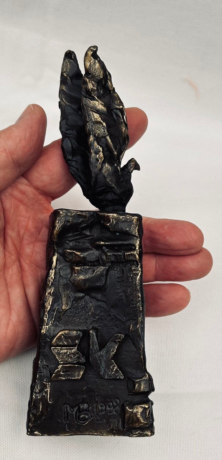 Prachtig bronzen beeld “vredesduif” 19 cm hg., Ophalen of Verzenden