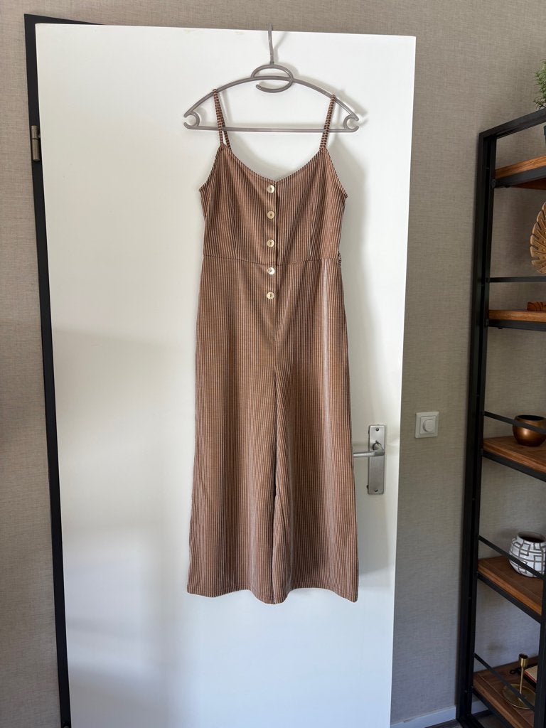 Jumpsuit met strepen, Kleding | Dames, Bruin, Zo goed als nieuw, Maat 36 (S), Verzenden