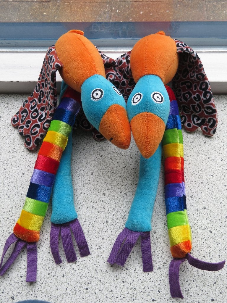 Vogel van Nicolle van den Hurk Kids Right Knuffelfabriek, Ophalen of Verzenden, Zo goed als nieuw, Middelgroot (20 tot 80 cm)