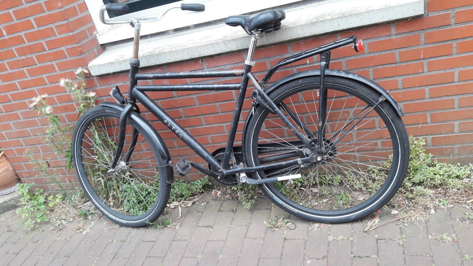 Herenfiets, Fietsen en Brommers, Fietsen | Heren | Herenfietsen, Terugtraprem, Gebruikt, 61 tot 65 cm, Ophalen