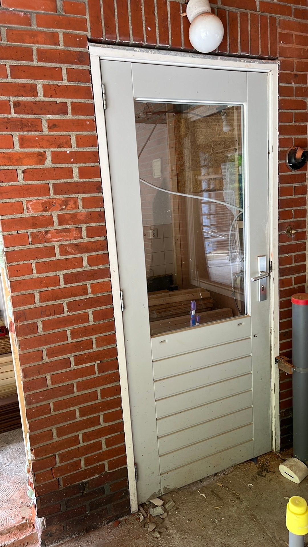Achterdeur met driepuntssleuting, Doe-het-zelf en Verbouw, Kozijnen en Schuifpuien, Deurkozijn, Zo goed als nieuw, 150 tot 225 cm