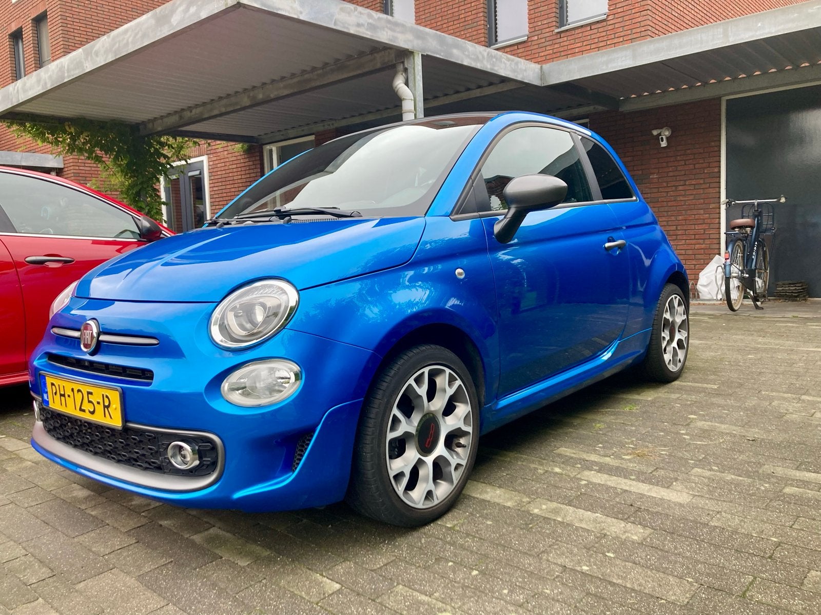 Fiat 500 Twinair Turbo 80pk 2017 Blauw, 31 €/maand, Origineel Nederlands, Handgeschakeld, 26 km/l