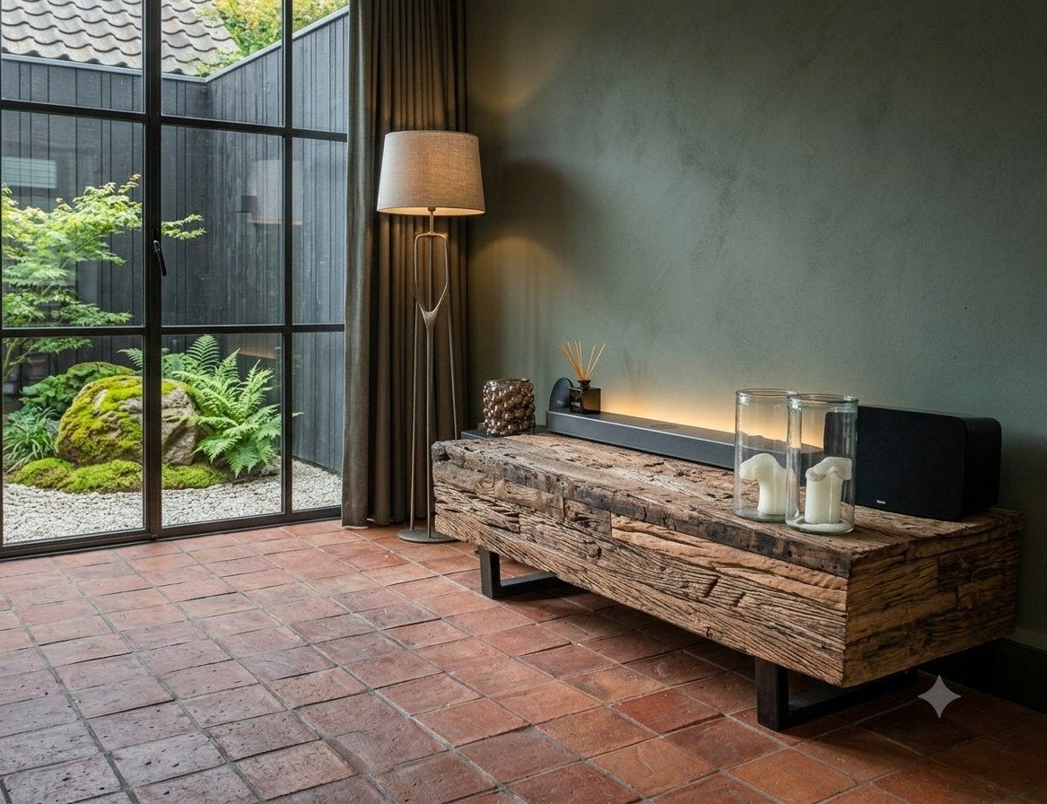 Unieke spoorwegbielzen salontafel - Robuust en industrieel, Gebruikt, 100 tot 150 cm, 50 tot 100 cm, Industrieel, Robuust, Rustiek