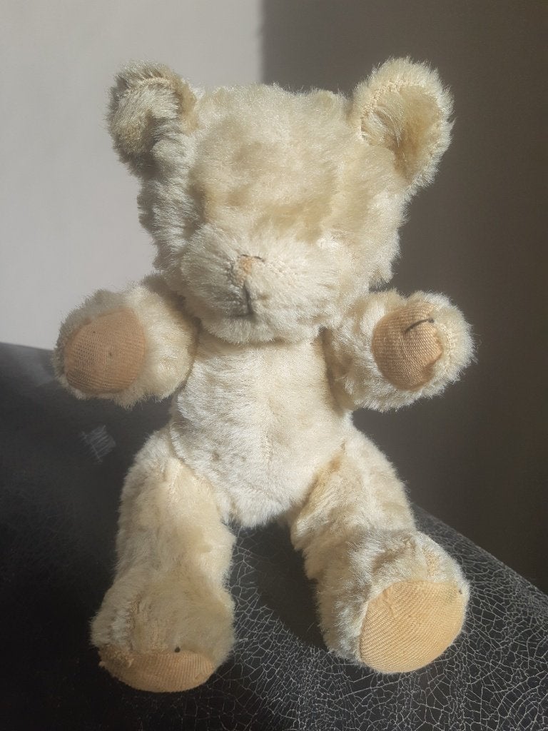 Antieke Duitse Teddybeer 1955 Houtwol Jointed Zeldzaam, Ophalen of Verzenden, Gebruikt, Stoffen beer, Overige merken
