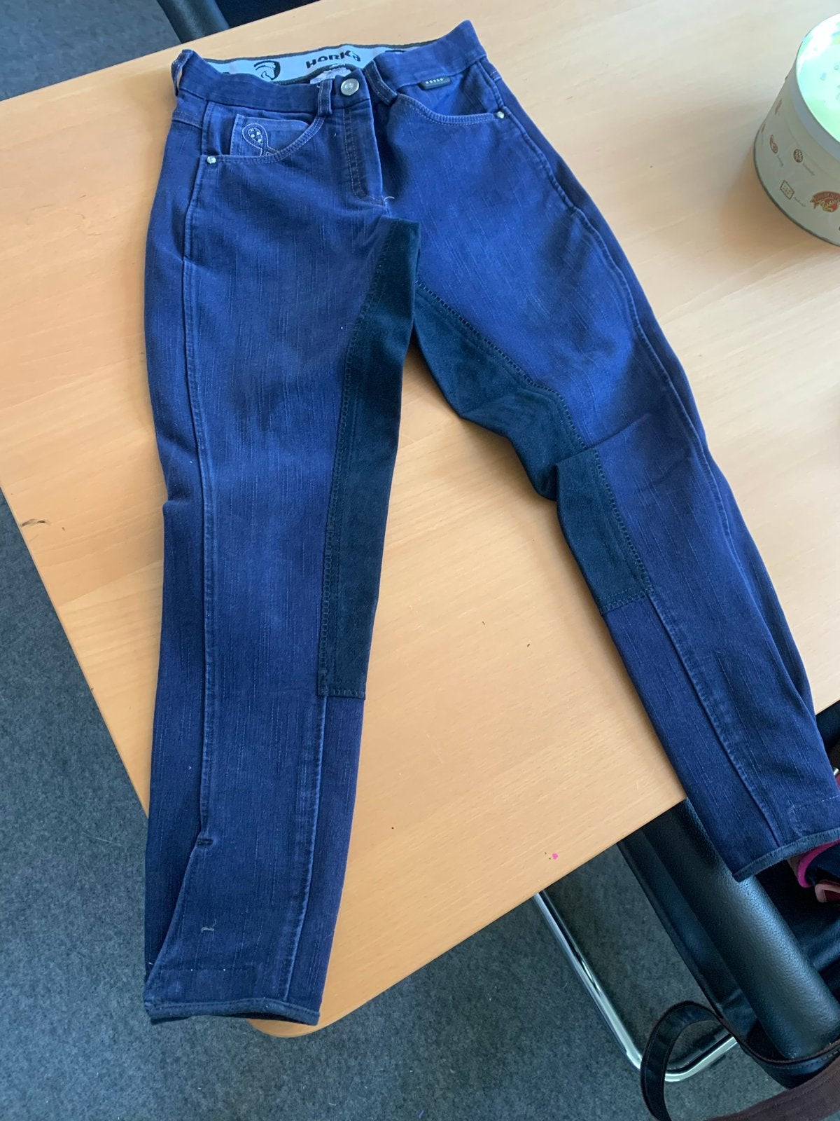 Paardrijbroek meisje, maat 152, Blauw, Kinderen, Horka, Zo goed als nieuw
