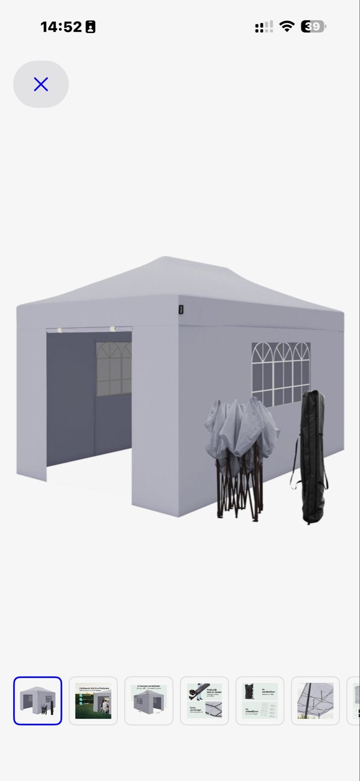 Partytent frame met zijwanden 3x4,5m (zonder dak), Tuin en Terras, Ophalen, Gebruikt, Opvouwbaar, Partytent