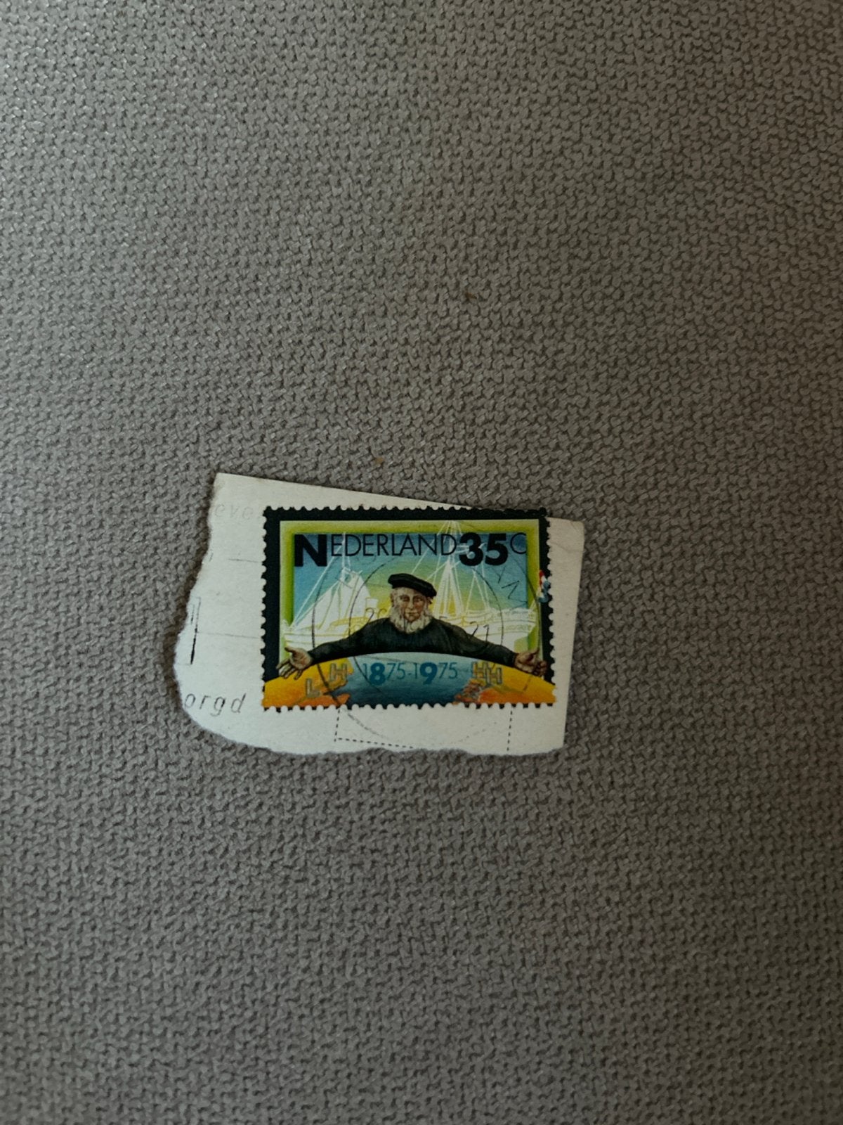 Nederland 35c postzegel 1875-1975, Ophalen of Verzenden, Na 1940, Gestempeld