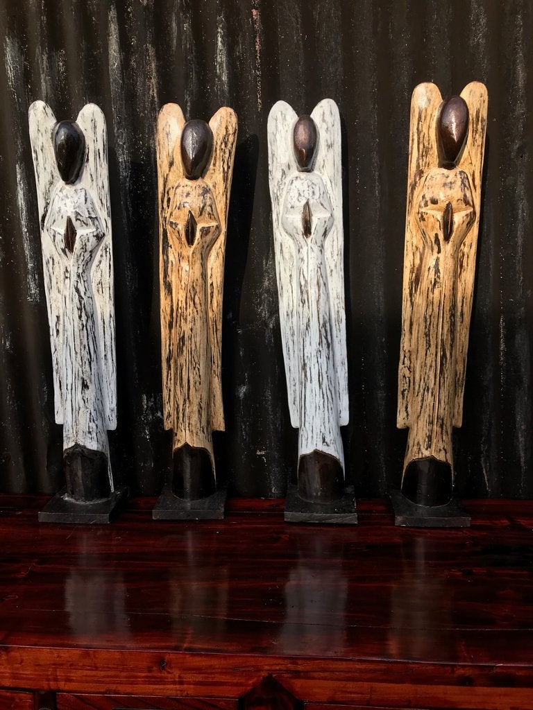 Houtsnijwerk engel uit bali indonesie 83 cm, Brocante, Meerkleurig, Nieuw, Ophalen of Verzenden