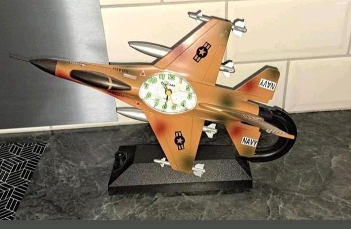 Top gun jet airplane shape alarm clock met geluid en licht, Verzamelen, Ophalen, Zo goed als nieuw