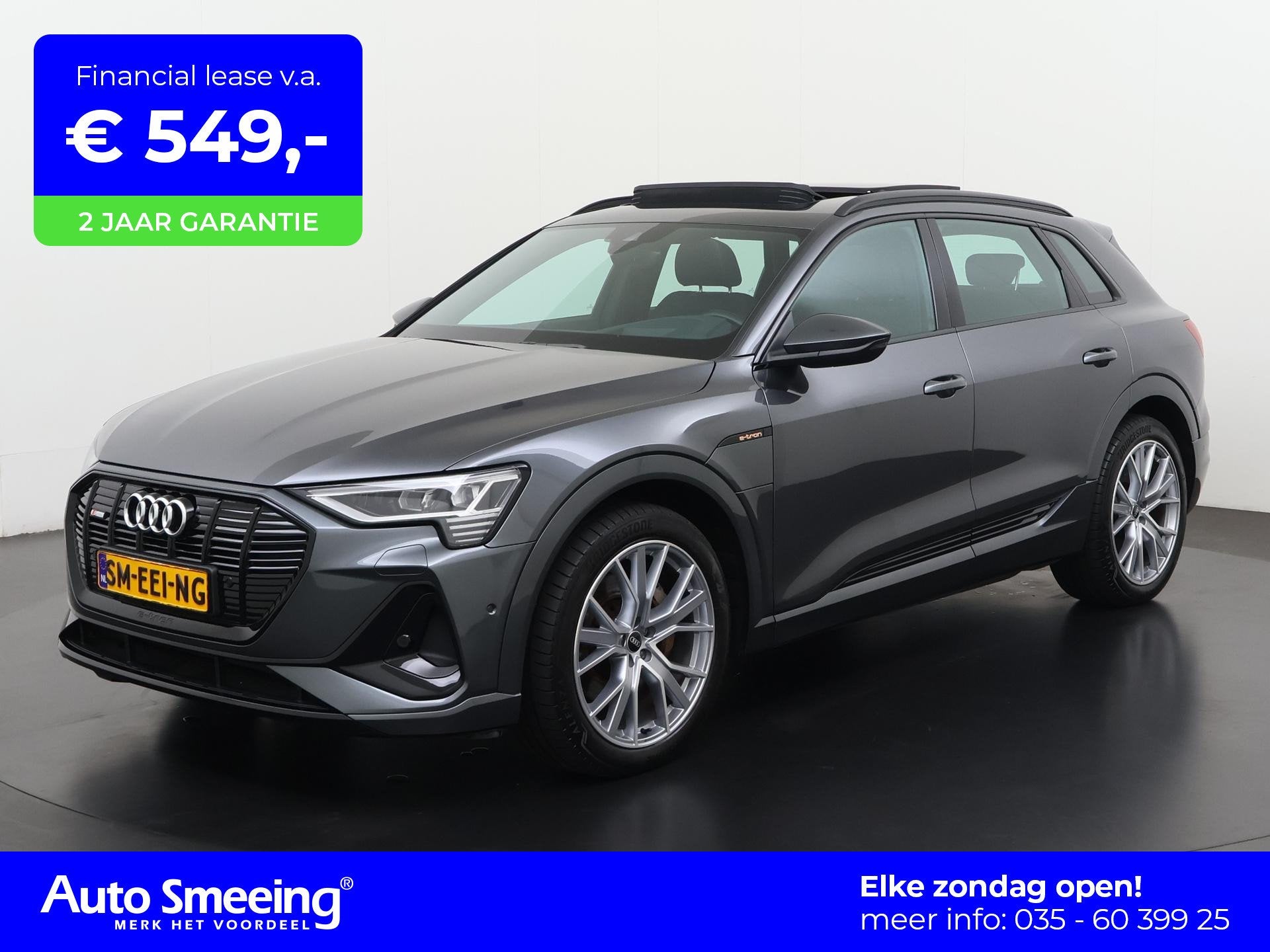 Audi e-tron 55 quattro S edition 95 kWh | Panoramadak | Trek, Auto's, Automaat, 12 maanden, 95 kWh, Leder en Stof