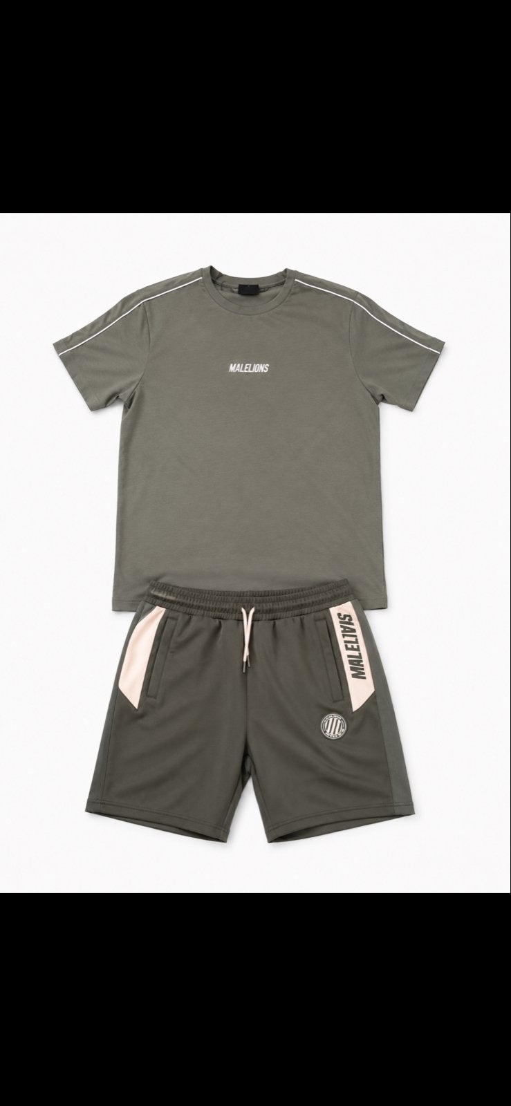 Malelions T-shirt en korte broek set - Groen, Kleding | Heren, Maat 48/50 (M), Ophalen of Verzenden, Zo goed als nieuw, Groen